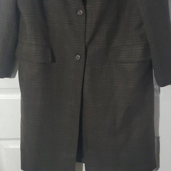 Lightweight Longline Coat Wool Blend Lined Pockets M - Picture 10 of 12